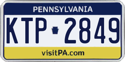 PA license plate KTP2849