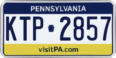 PA license plate KTP2857