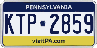 PA license plate KTP2859
