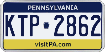 PA license plate KTP2862