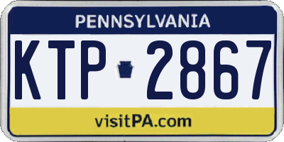 PA license plate KTP2867