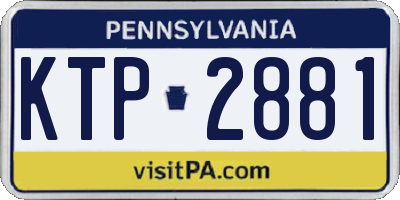 PA license plate KTP2881