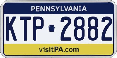 PA license plate KTP2882