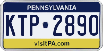 PA license plate KTP2890