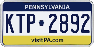 PA license plate KTP2892