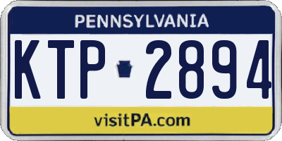 PA license plate KTP2894