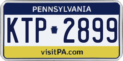 PA license plate KTP2899