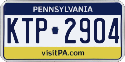 PA license plate KTP2904