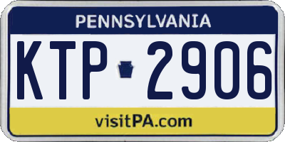 PA license plate KTP2906