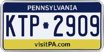 PA license plate KTP2909
