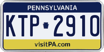 PA license plate KTP2910