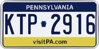 PA license plate KTP2916