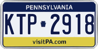 PA license plate KTP2918