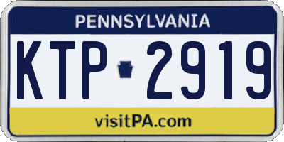 PA license plate KTP2919