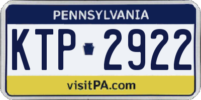 PA license plate KTP2922