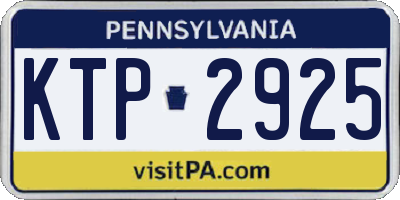 PA license plate KTP2925