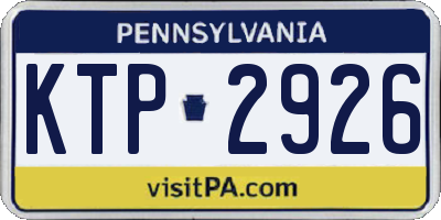 PA license plate KTP2926
