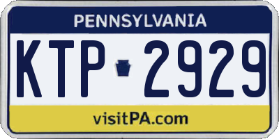 PA license plate KTP2929