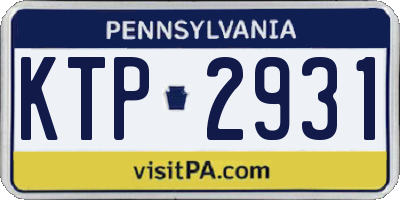 PA license plate KTP2931