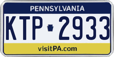 PA license plate KTP2933