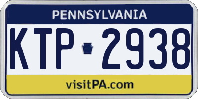 PA license plate KTP2938