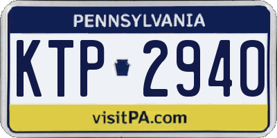 PA license plate KTP2940