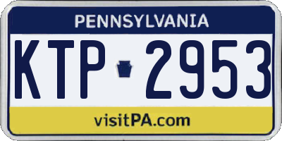 PA license plate KTP2953