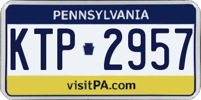 PA license plate KTP2957