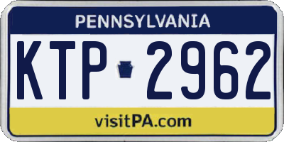 PA license plate KTP2962