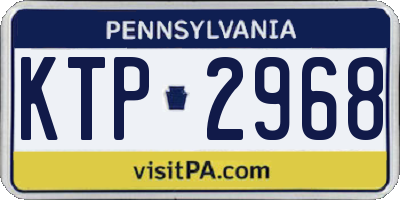 PA license plate KTP2968