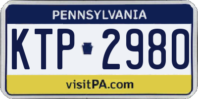 PA license plate KTP2980