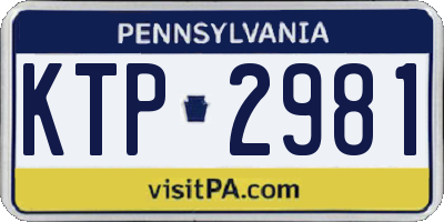 PA license plate KTP2981