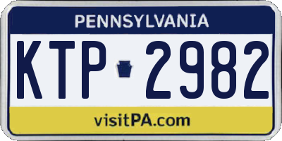 PA license plate KTP2982