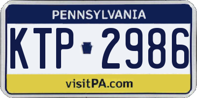 PA license plate KTP2986