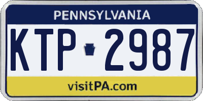 PA license plate KTP2987