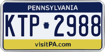 PA license plate KTP2988