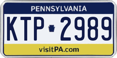 PA license plate KTP2989