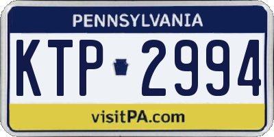 PA license plate KTP2994