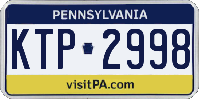 PA license plate KTP2998
