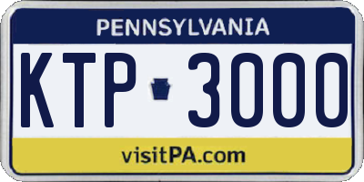 PA license plate KTP3000