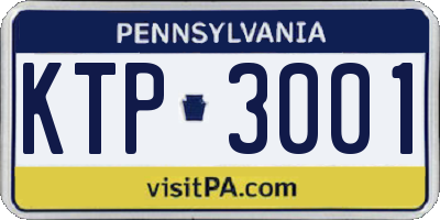 PA license plate KTP3001