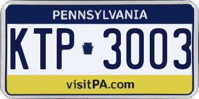 PA license plate KTP3003