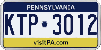 PA license plate KTP3012
