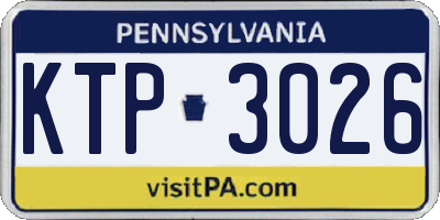 PA license plate KTP3026