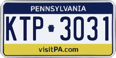 PA license plate KTP3031
