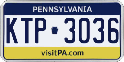 PA license plate KTP3036