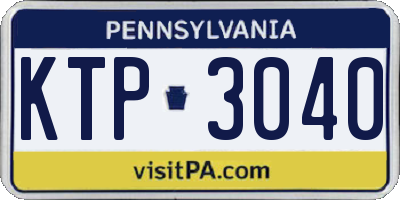 PA license plate KTP3040