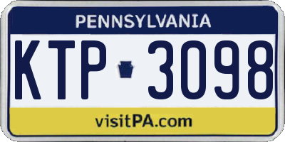 PA license plate KTP3098