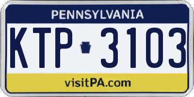 PA license plate KTP3103
