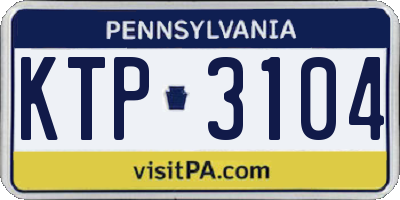 PA license plate KTP3104